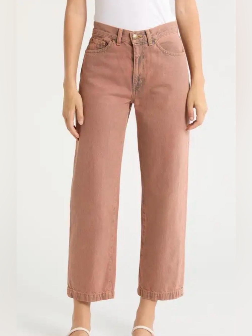 The Great. Billy Straight Leg Jeans | 29 Waist Pink Overdye | High Waist
